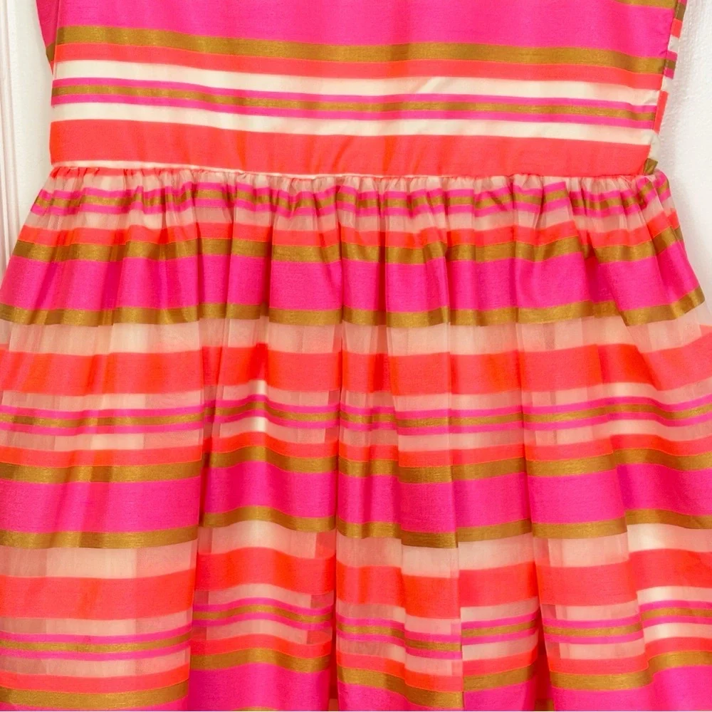 NWT The Children's Place Neon Berry Pink Stripe Sleeveless Dress 16